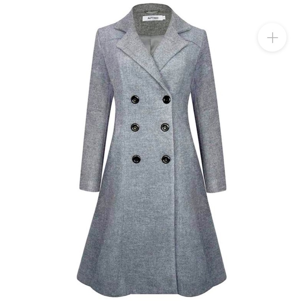 Double Breasted Wool Trench Coat Long Overcoat
